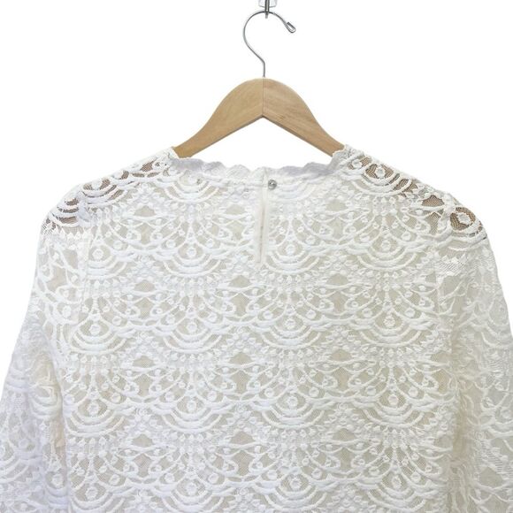 NWT Altar’d State Grace Blouse Sheer Ivory Cream Lace Top Women’s Size Small NEW - Picture 6 of 14